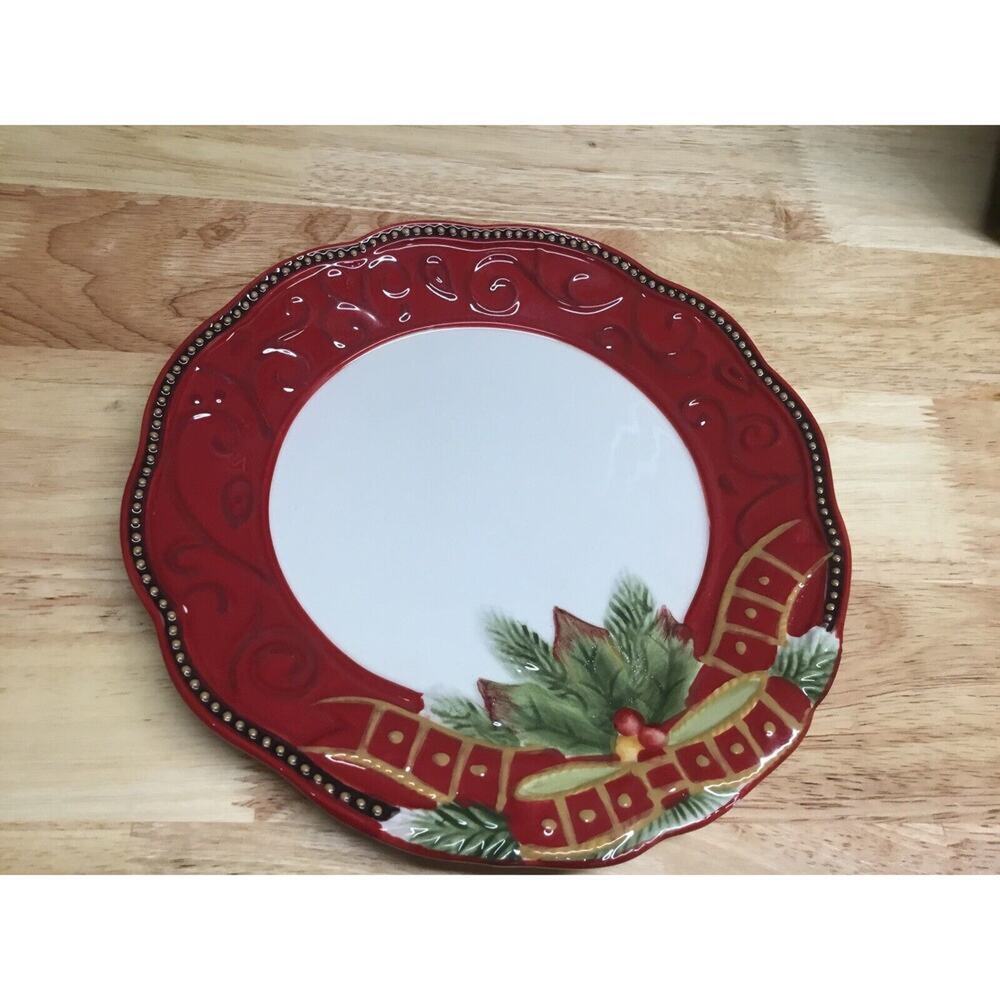 Fitz & Floyd Yuletide Holiday Salad Plates NWOT